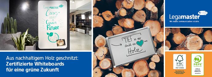 Whiteboards aus nachhaltigen Holz geschnitzt